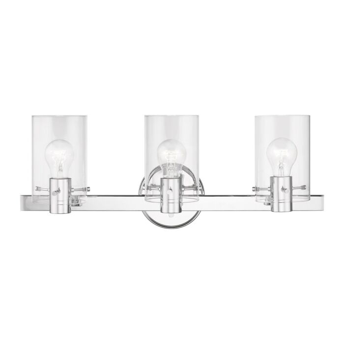 Munich 3-Light Bathroom Vanity Sconce in Polished Chrome