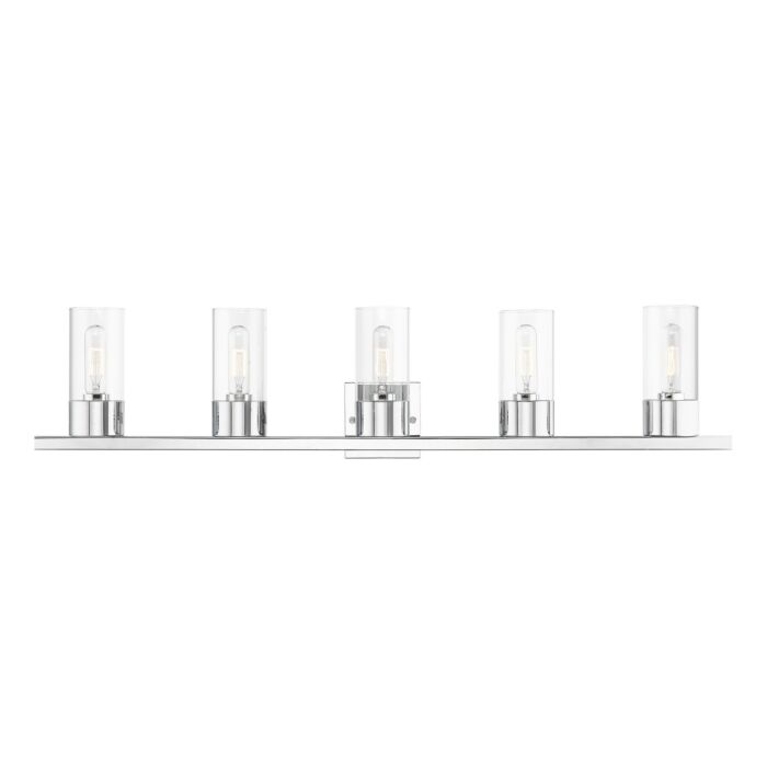 Carson 5-Light Bathroom Vanity Sconce in Polished Chrome