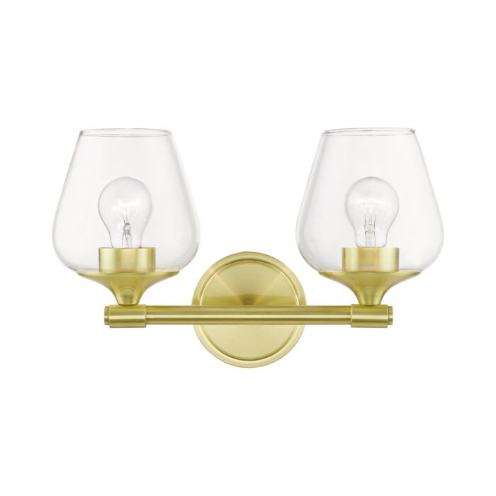 Willow 2-Light Bathroom Vanity Sconce in Satin Brass