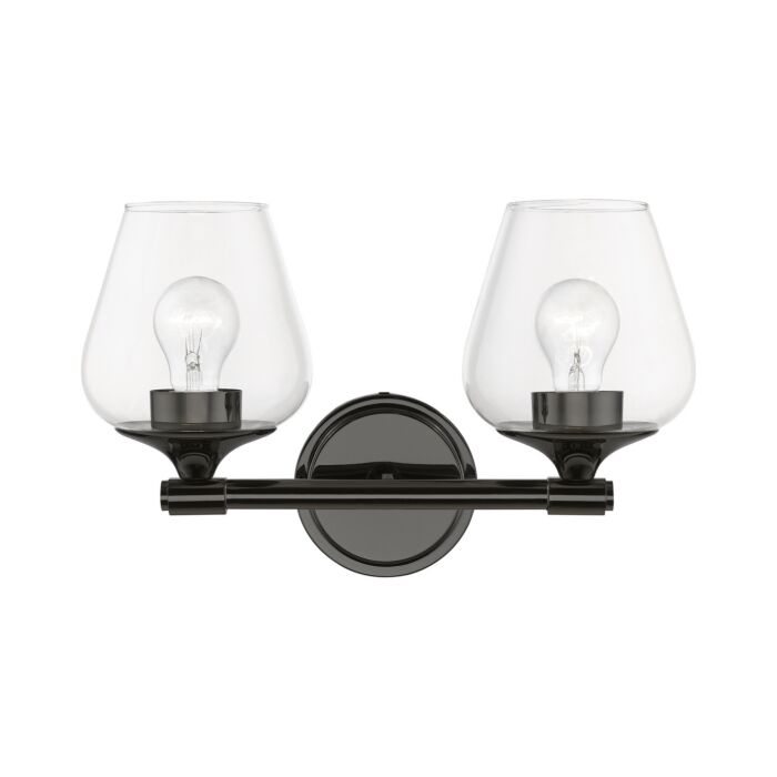 Willow 2-Light Bathroom Vanity Sconce in Black Chrome