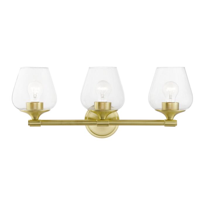 Willow 3-Light Bathroom Vanity Sconce in Satin Brass