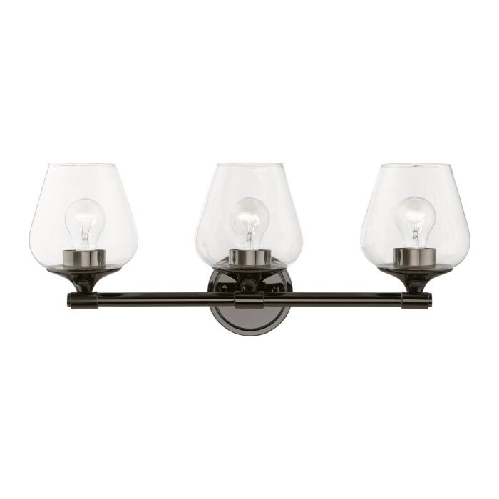 Willow 3-Light Bathroom Vanity Sconce in Black Chrome