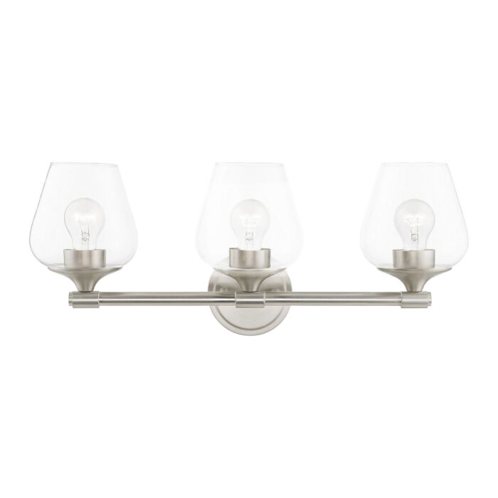 Willow 3-Light Bathroom Vanity Sconce in Brushed Nickel