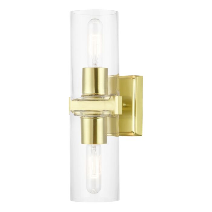 Clarion 2-Light Bathroom Vanity Sconce in Satin Brass