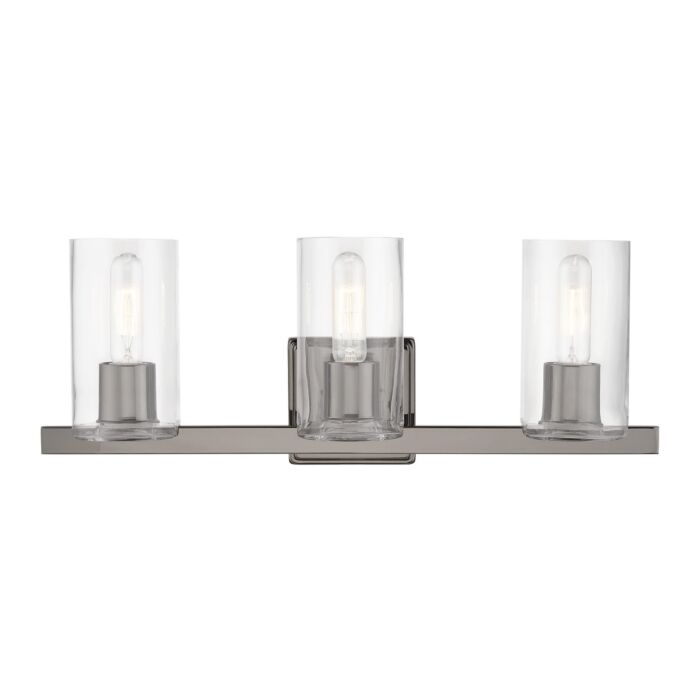 Clarion 3-Light Bathroom Vanity Sconce in Black Chrome