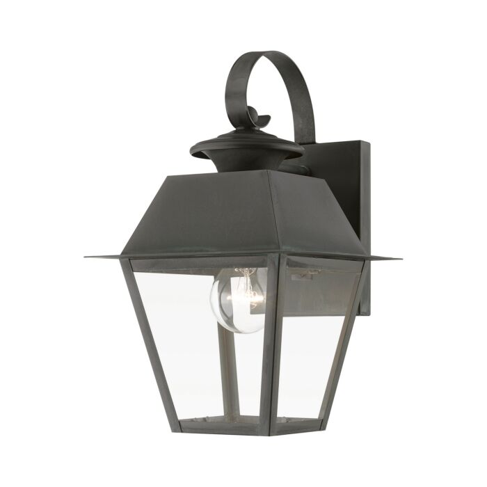Wentworth 1-Light Outdoor Wall Lantern in Charcoal