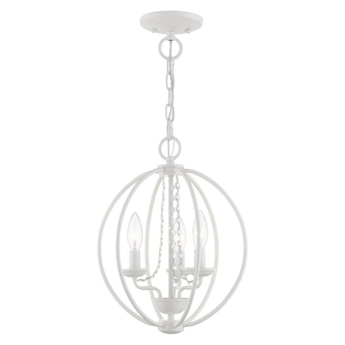 Arabella 3-Light Convertible Mini Chandelier with Semi-Flush in White