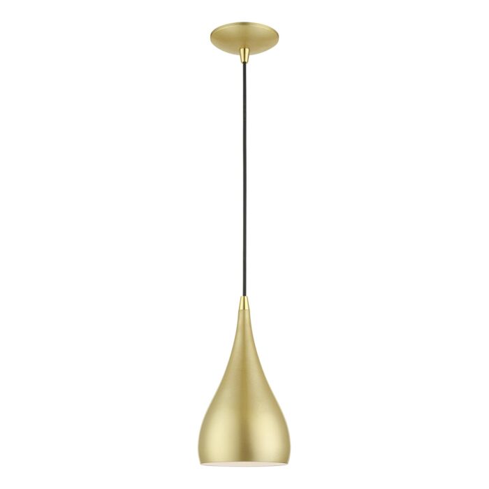 Amador 1-Light Mini Pendant in Soft Gold w with Polished Brass