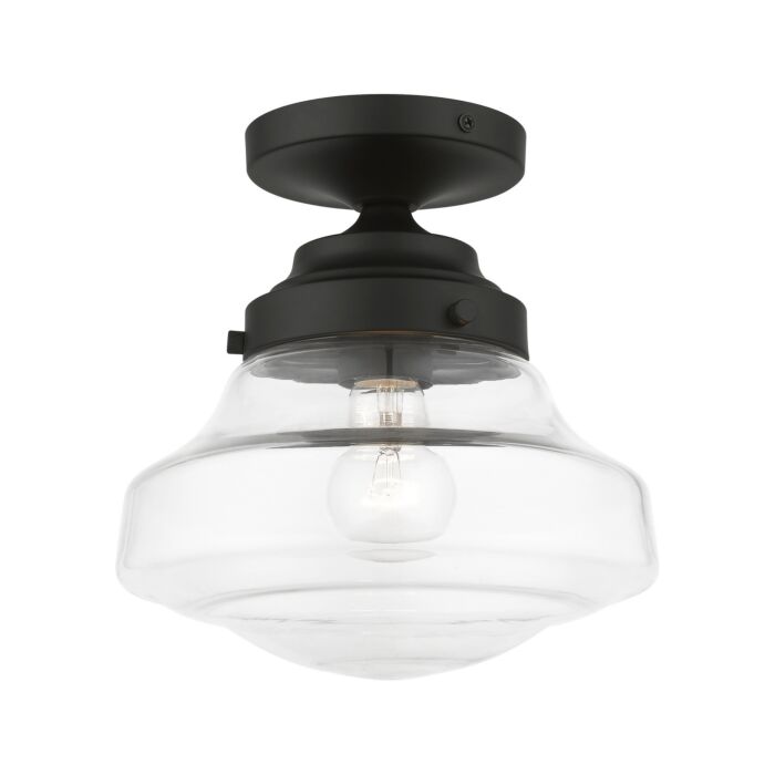 Avondale 1-Light Semi-Flush Mount in Black