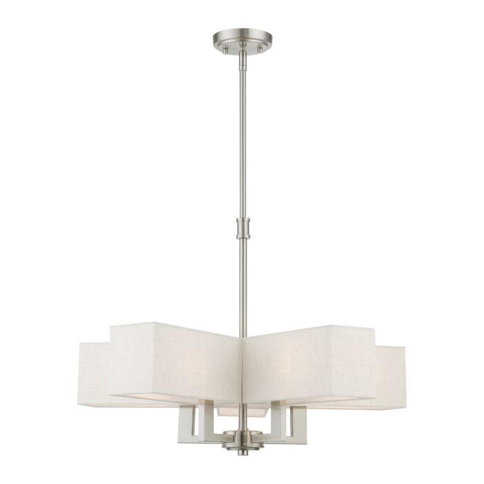 Rubix 5-Light Chandelier in Brushed Nickel