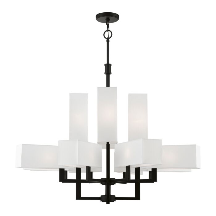 Rubix 12-Light Foyer Chandelier in Black