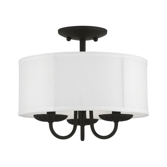 Brookdale 3-Light Semi-Flush Mount in Black