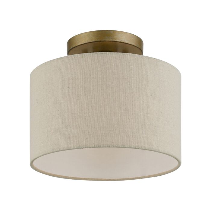 Burnett 1-Light Semi-Flush Mount in Antique Gold Leaf