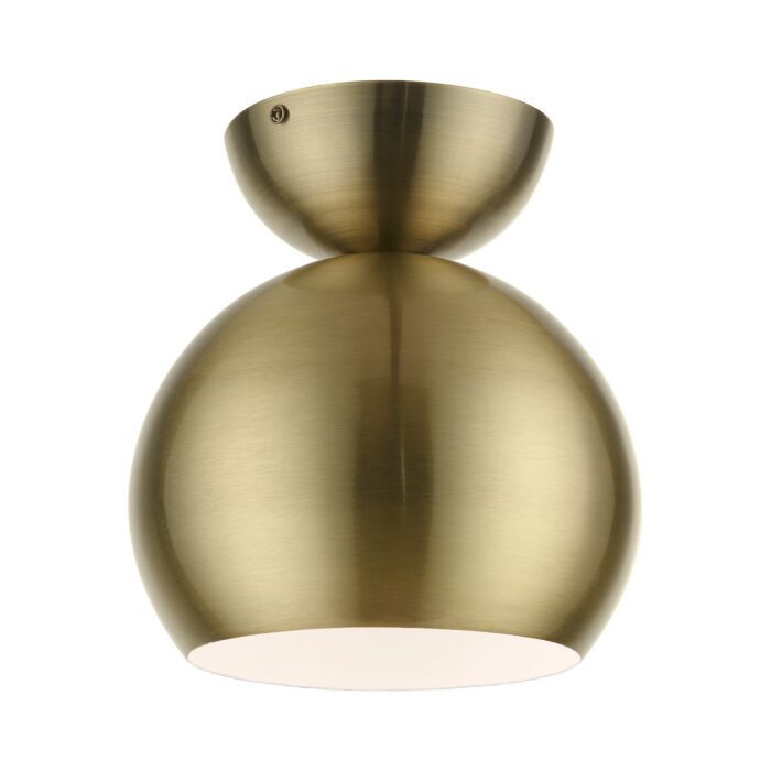 Stockton 1-Light Semi-Flush Mount in Antique Brass