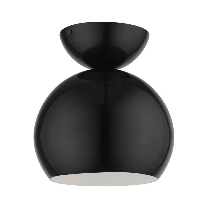 Stockton 1-Light Semi-Flush Mount in Shiny Black