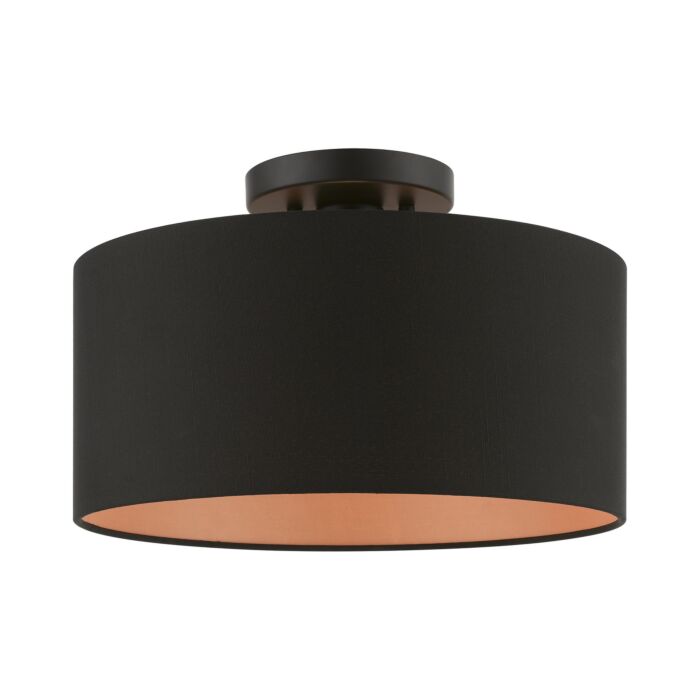 Sentosa 1-Light Semi-Flush Mount in Black