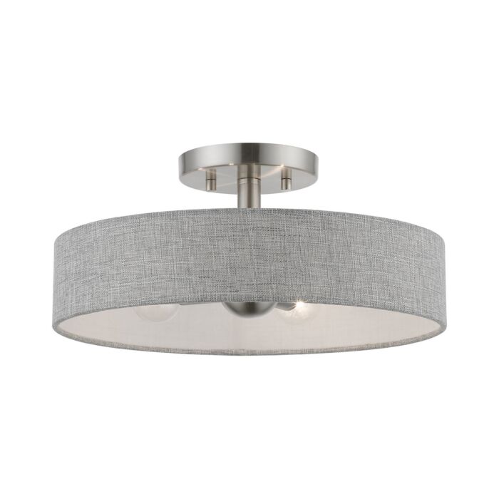 Elmhurst 4-Light Semi-Flush Mount in Brushed Nickel w with Shiny White