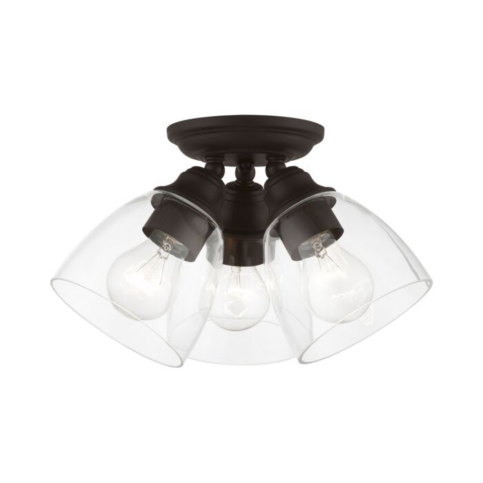 Montgomery 3-Light Semi-Flush Mount in Bronze