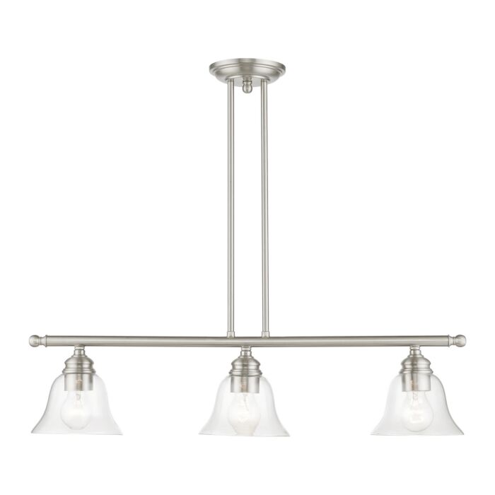 Moreland 3-Light Linear Chandelier in Brushed Nickel