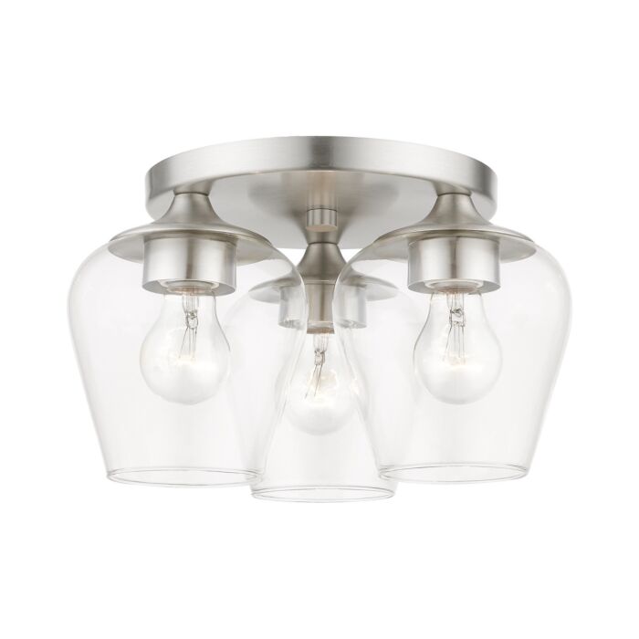 Willow 3-Light Flush Mount in Brushed Nickel