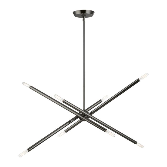 Soho 8-Light Linear Chandelier in Black Chrome