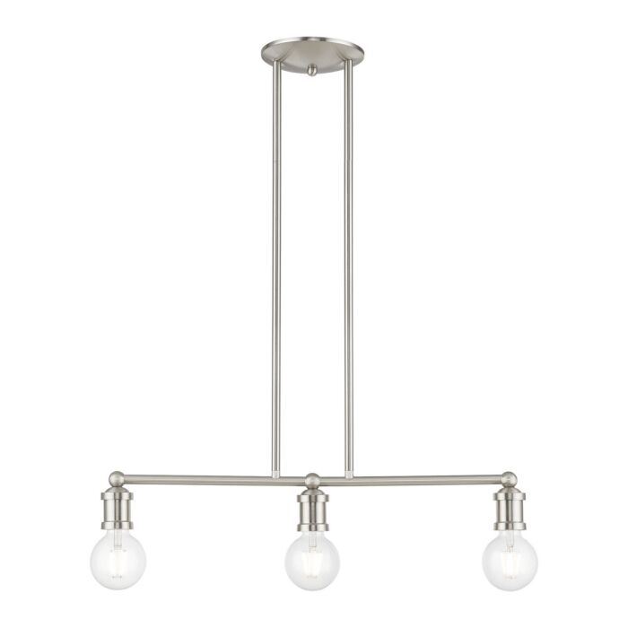 Lansdale 3-Light Linear Chandelier in Brushed Nickel