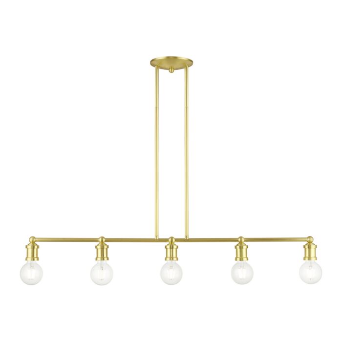 Lansdale 5-Light Linear Chandelier in Satin Brass