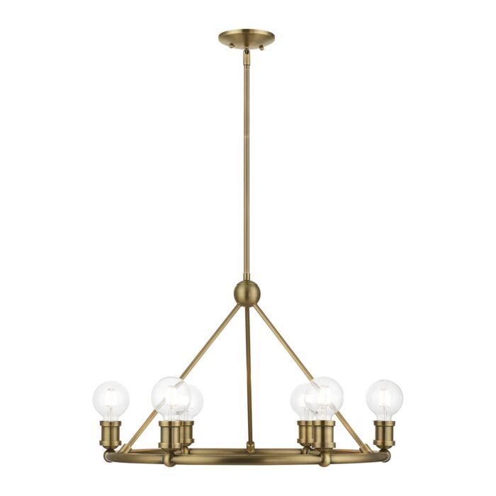 Lansdale 6-Light Chandelier in Antique Brass