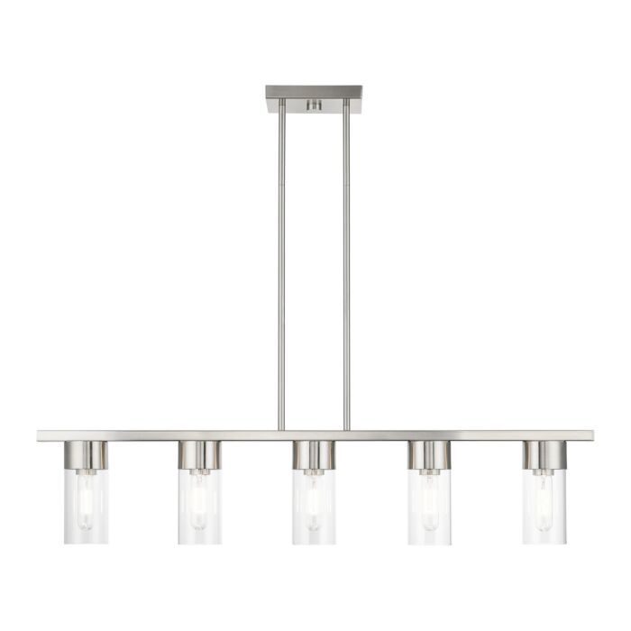 Carson 5-Light Linear Chandelier in Brushed Nickel