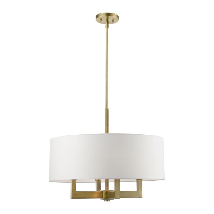 Cresthaven 4-Light Chandelier in Antique Brass