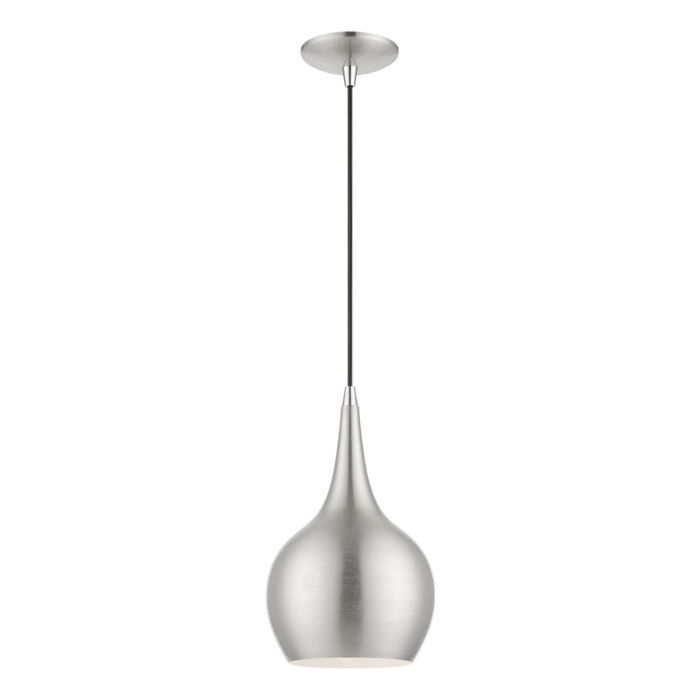 Andes 1-Light Mini Pendant in Brushed Nickel w with Polished Chrome