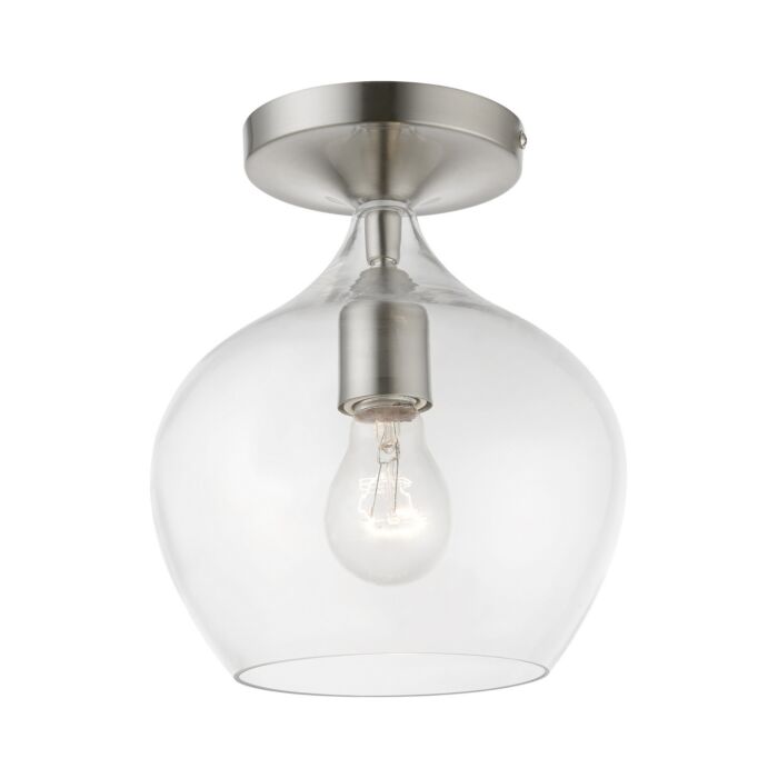 Aldrich 1-Light Semi-Flush Mount in Brushed Nickel