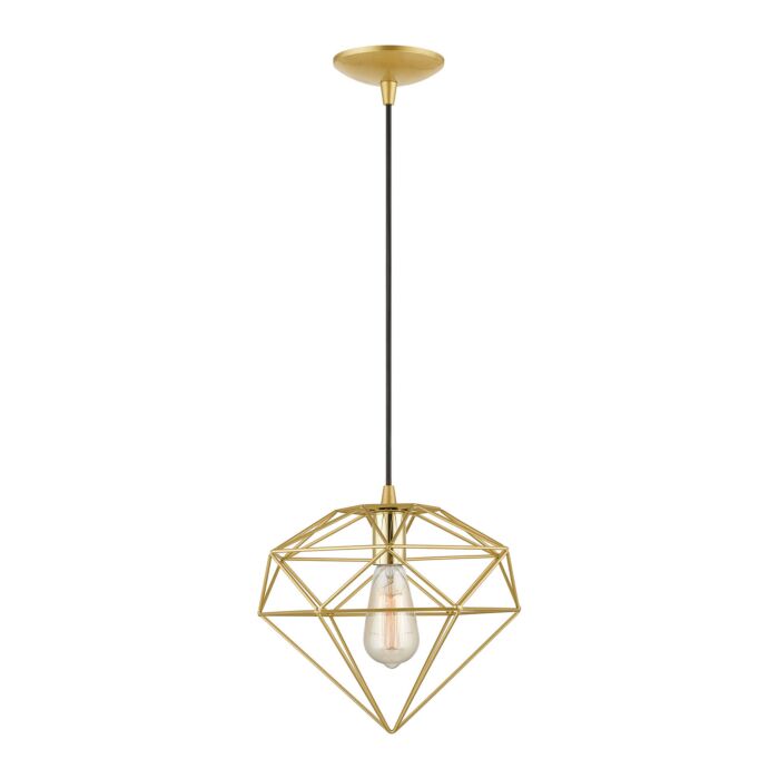 Knox 1-Light Pendant in Soft Gold w with Polished Brass
