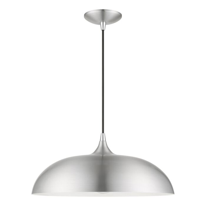 Amador 1-Light Pendant in Brushed Aluminum w with Polished Chrome