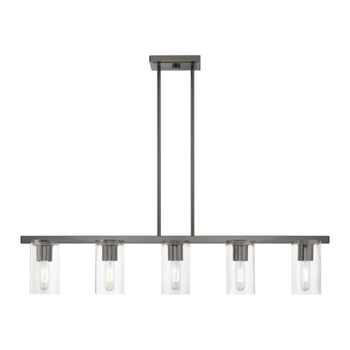 Clarion 5-Light Linear Chandelier in Black Chrome