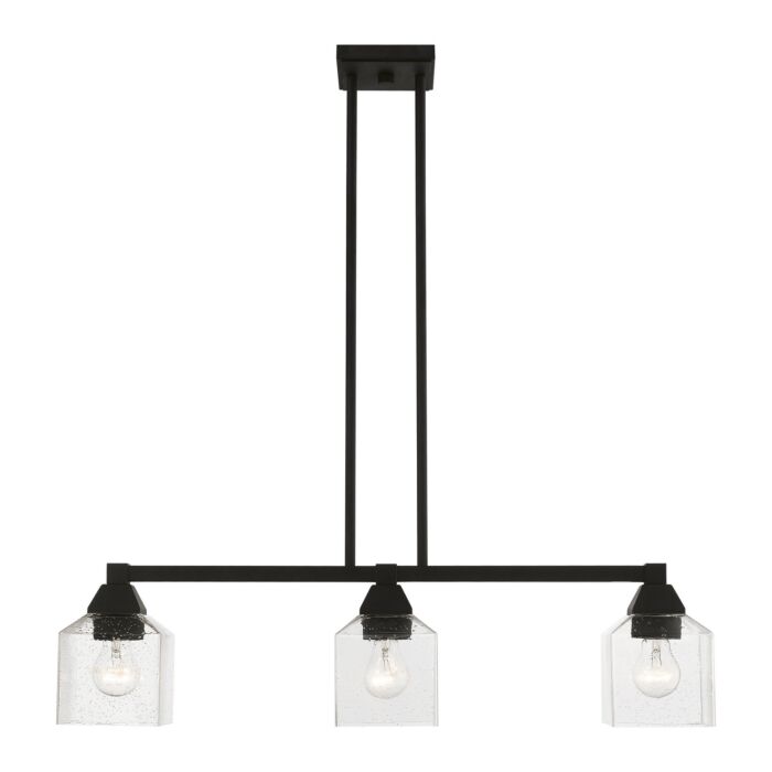 Aragon 3-Light Linear Chandelier in Black