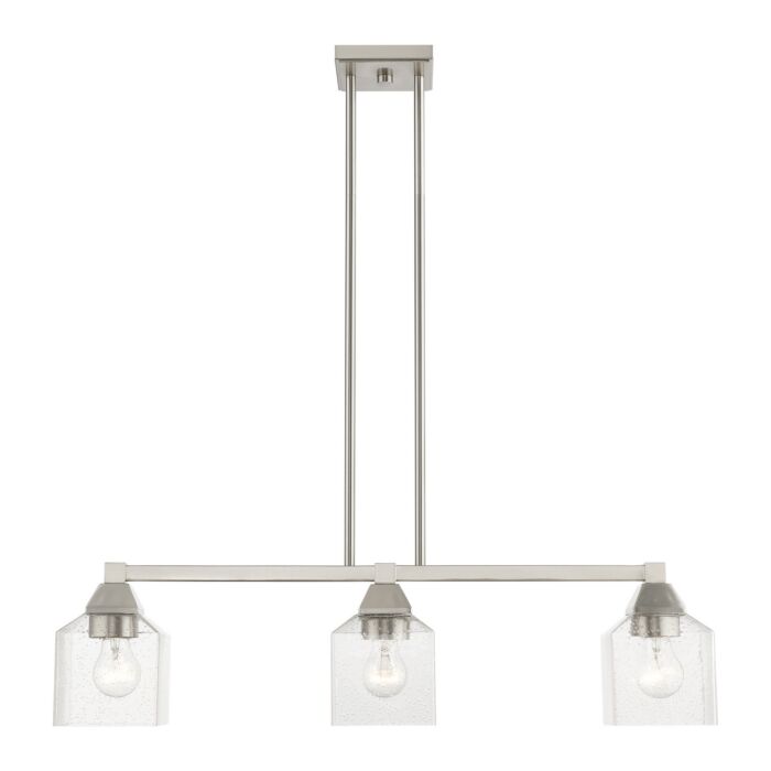 Aragon 3-Light Linear Chandelier in Brushed Nickel