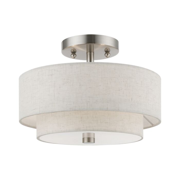Meridian 2-Light Semi-Flush Mount in Brushed Nickel