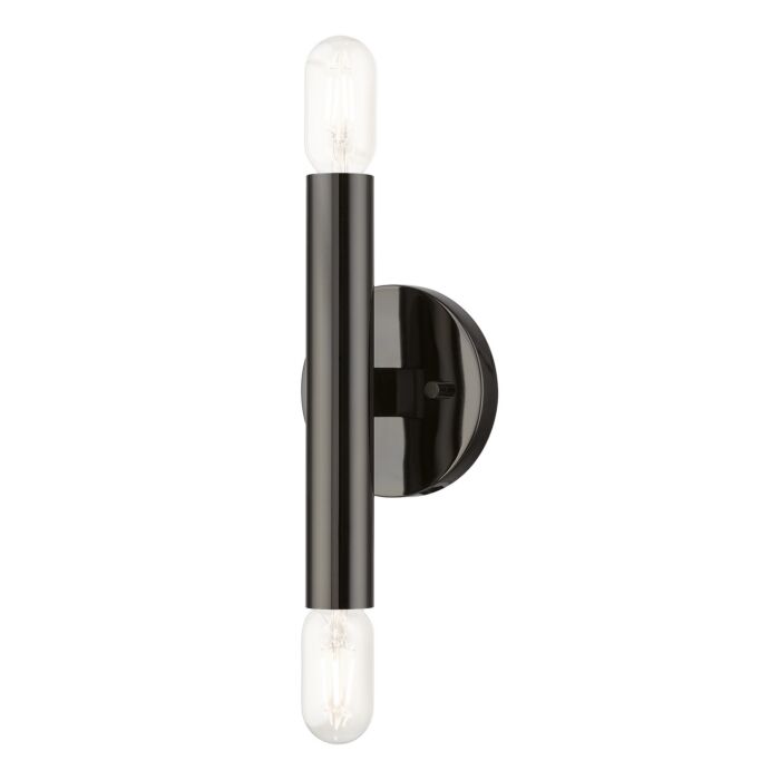 Copenhagen 2-Light Wall Sconce in Black Chrome