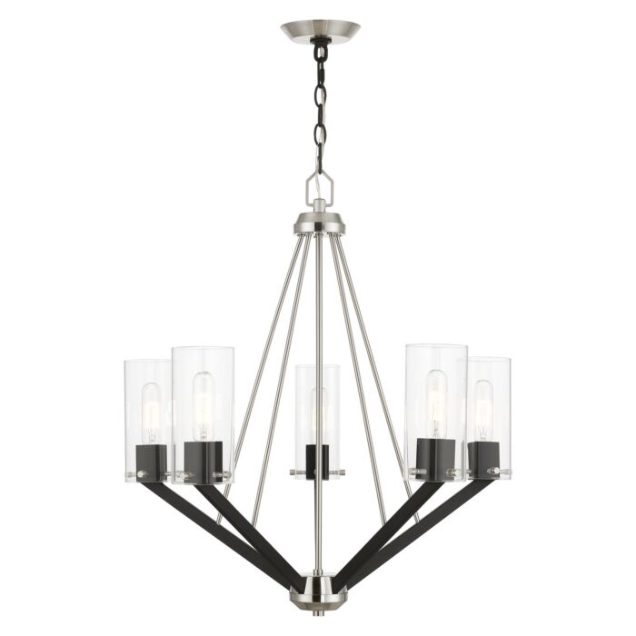 Beckett 5-Light Chandelier in Brushed Nickel & Black