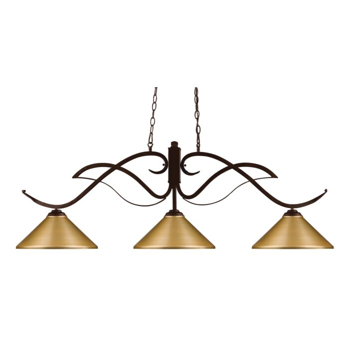 Z Lite Phoenix 3 Light Linear Pendant Light In Bronze