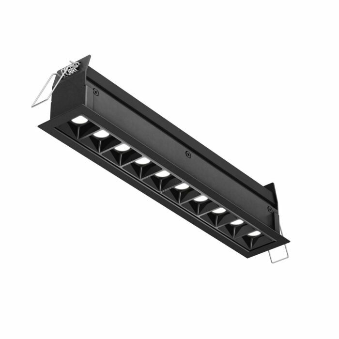10-Light Microspot Recessed Down Light in Black