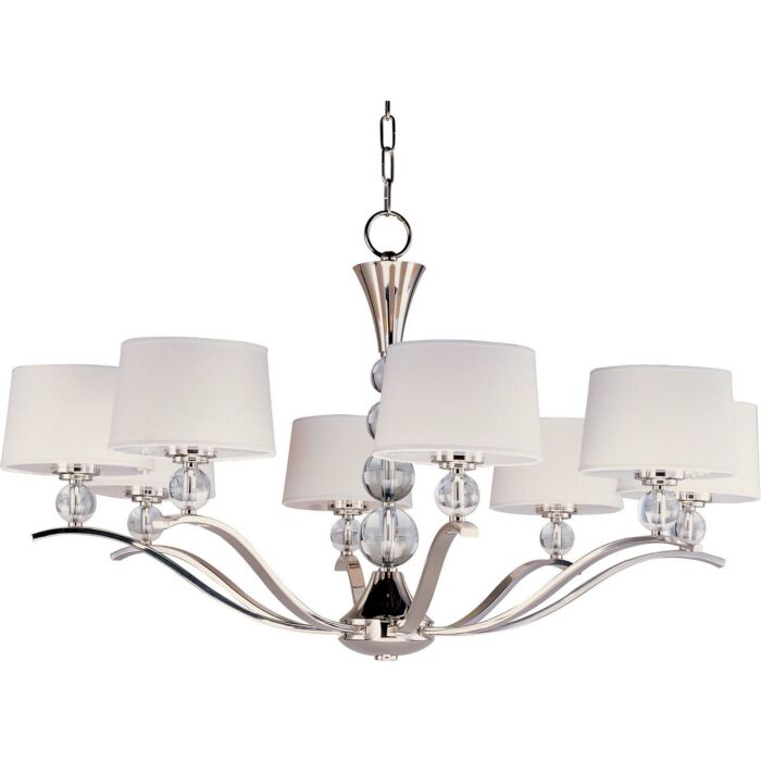 Maxim Lighting Rondo 8 Light Chandelier in Polished Nickel