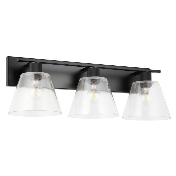 Copley 3-Light Bathroom Vanity Light with Vanity in Matte Black