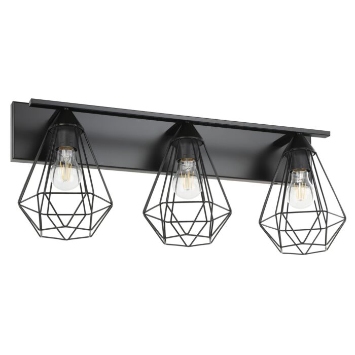 Tarbes 3-Light Bathroom Vanity Light with Vanity in Matte Black