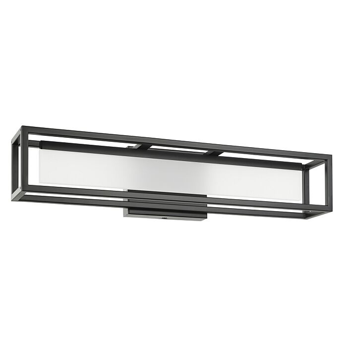 Gualajo 1-Light LED Bathroom Vanity Light with Vanity in Matte Black
