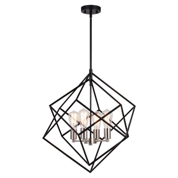 Rad 4-Light Pendant in Black and Satin Nickel