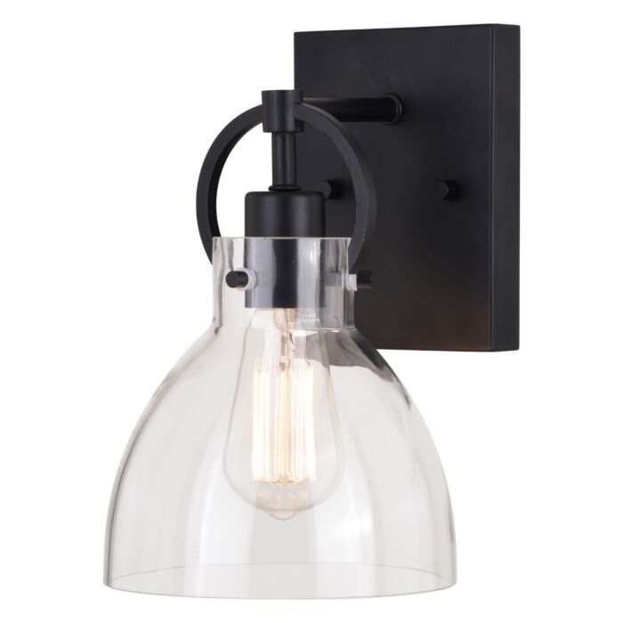 Ogden 1-Light Bathroom Vanity Light in Matte Black