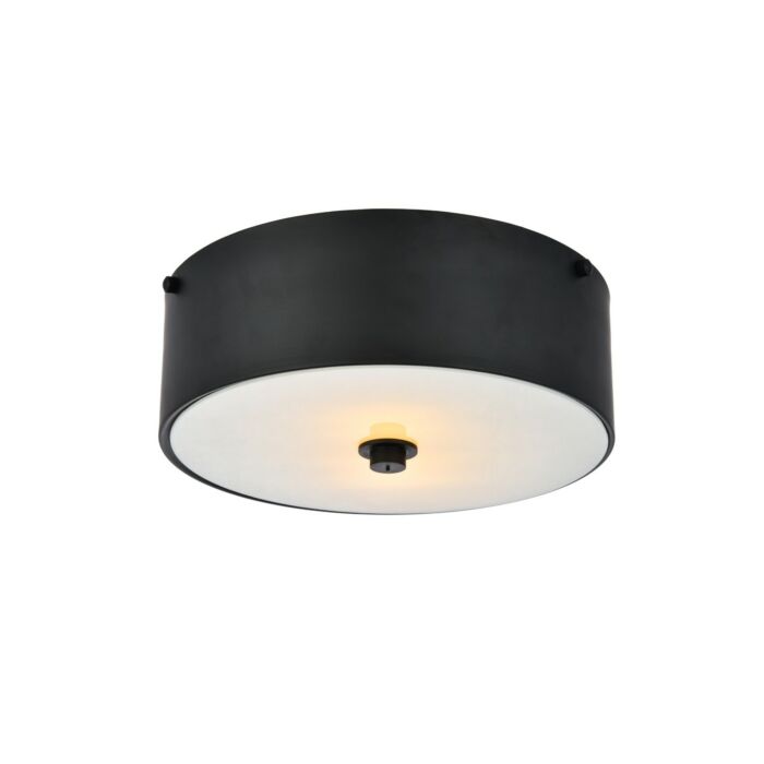 Hazen 2-Light Two light Flush Mount in flat black