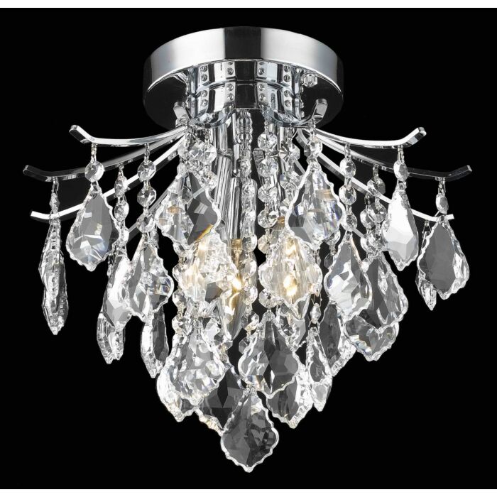 Amelia 3-Light Flush Mount in Chrome